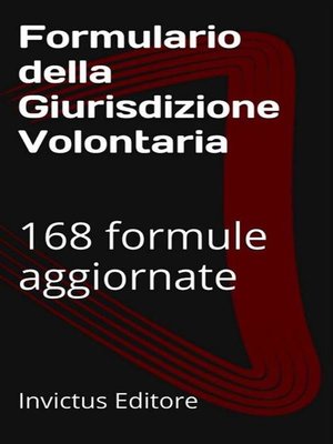 cover image of Formulario della giurisdizione volontaria
